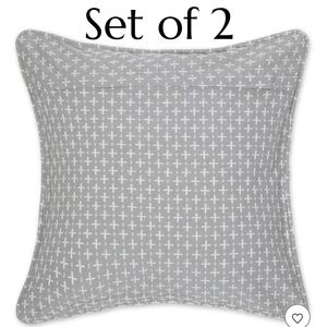 Gray DII Recycled Cotton Pillow Covers 18"×18" Set/2